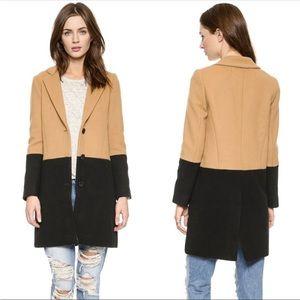Madewell Color Block Car Coat (black and camel)
